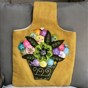 Embellished Burlap Tote